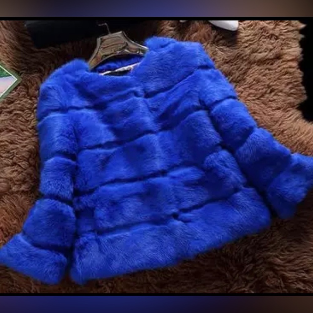 Blue Jacket Rabbit Fur
